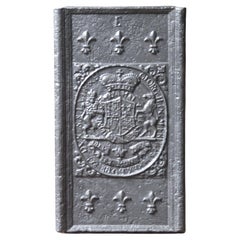 Antiker deutscher „ Wappenmantel“ Kaminschirm mit Kaminschirm/Rückenaufsatz, 17.-18. Jahrhundert