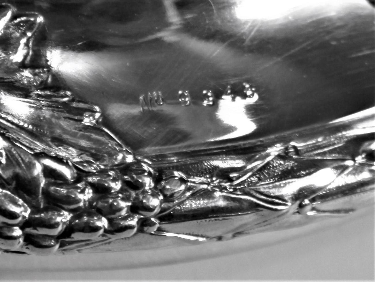 Centre de table allemand ancien sur pied en argent continental et cristal taillé 4