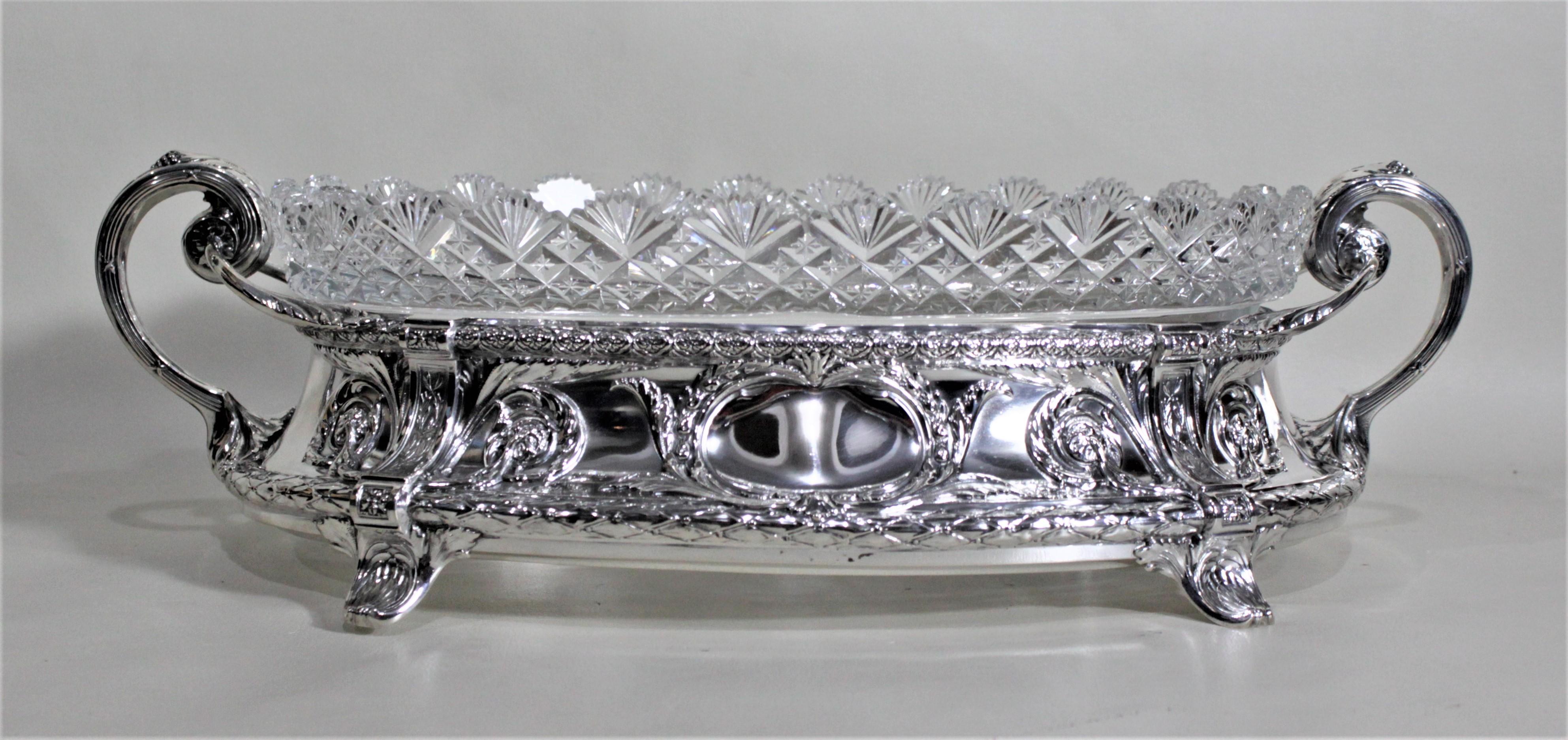 Antique German Continental Silver and Cut Crystal Footed Centerpiece 8