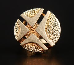 Anillo de sello con cruz alemana antigua de oro macizo de 14 quilates Ø US3.75 / 5.2 gr