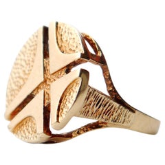 Anillo de sello con cruz alemana antigua de oro macizo de 14 quilates Ø US3.75 / 5.2 gr