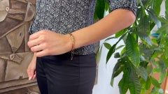 Antique German Diamond 14 Karat Rose Gold Cuff Bracelet