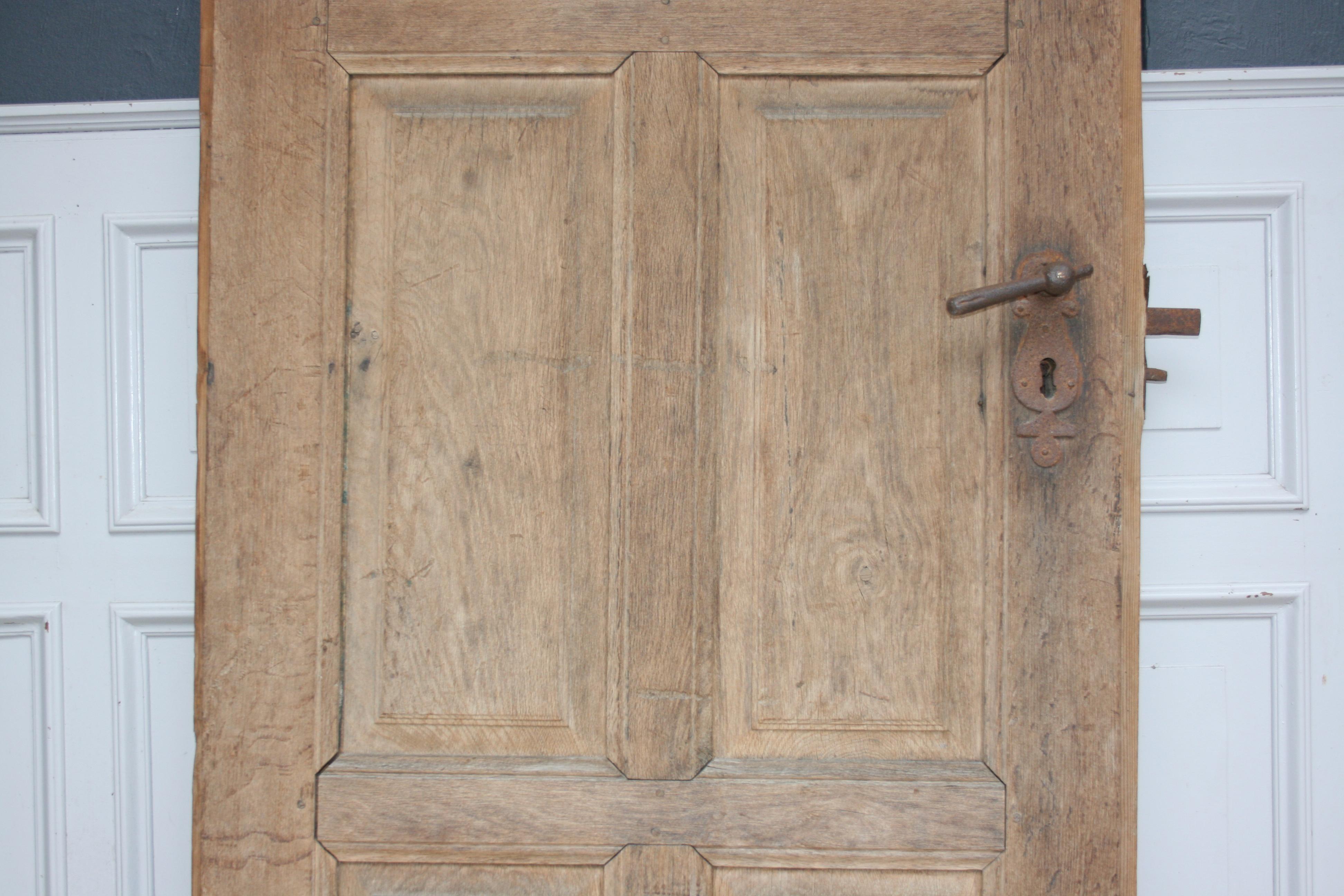19th Century Antique German Door Made of Oak and Fir Wood For Sale