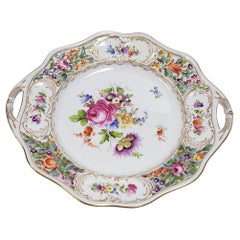 Antique German Dresden Carl Thiem Reticulated Cake Plate