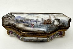 Antique German Dresden Meissen Porcelain Trinket Jewlery Box Continental Scene