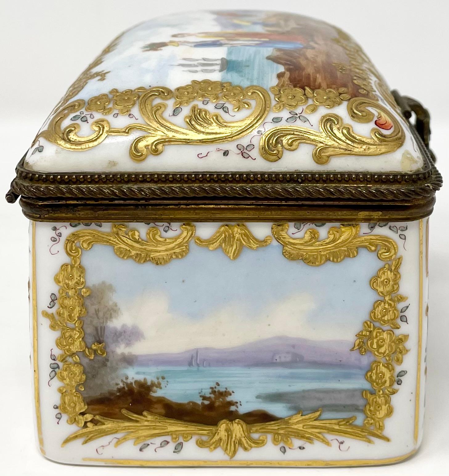 Antique German Dresden Porcelain Box with Delicate Painting, Circa 1860-1870. For Sale 2