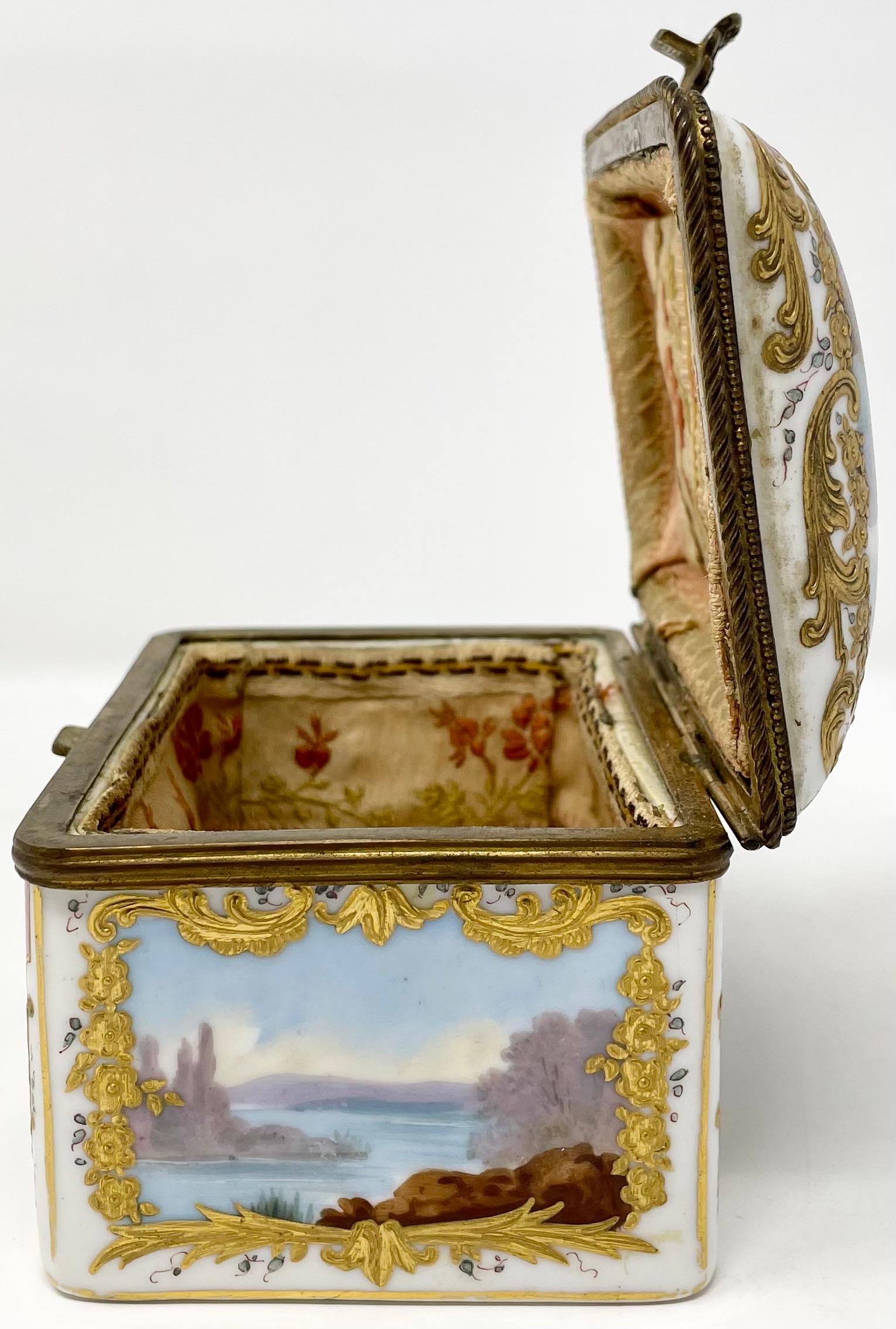 Antique German Dresden Porcelain Box with Delicate Painting, Circa 1860-1870. For Sale 5