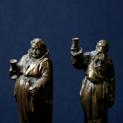 German Figural Bronze Monk Sculptures, Rudesheimer & Hochheimer, circa 1890
