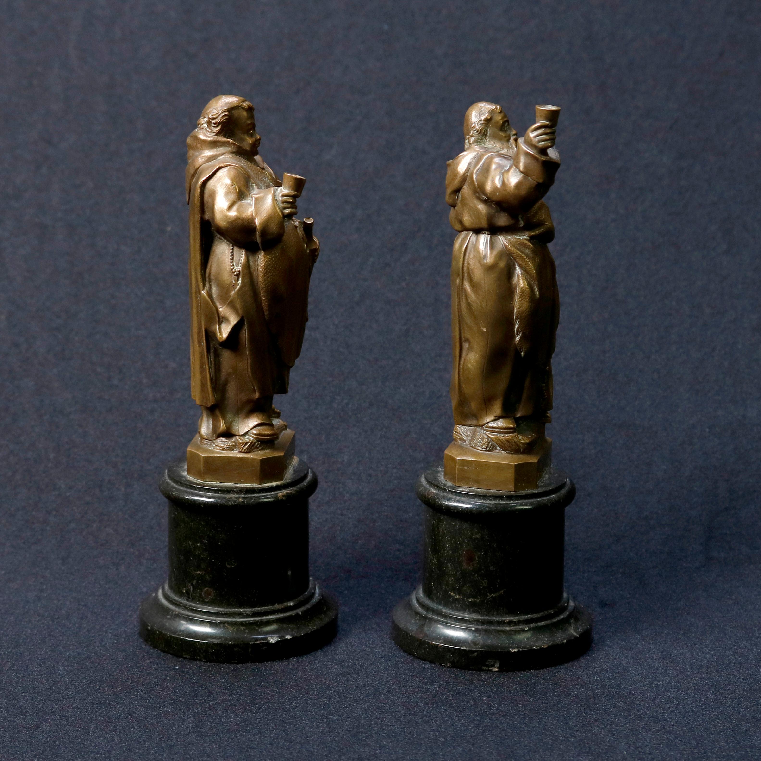 19th Century German Figural Bronze Monk Sculptures, Rudesheimer & Hochheimer, circa 1890