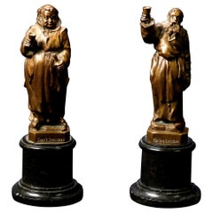 German Figural Bronze Monk Sculptures, Rudesheimer & Hochheimer, circa 1890