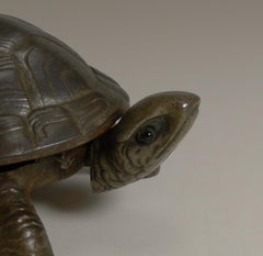 Antique German Figural Mechanical Desk / Counter Bell, Tortoise, circa 1900