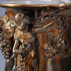 Antique German Figural Silver Plate Embossed Champagne Ice Bucket, circa 1910