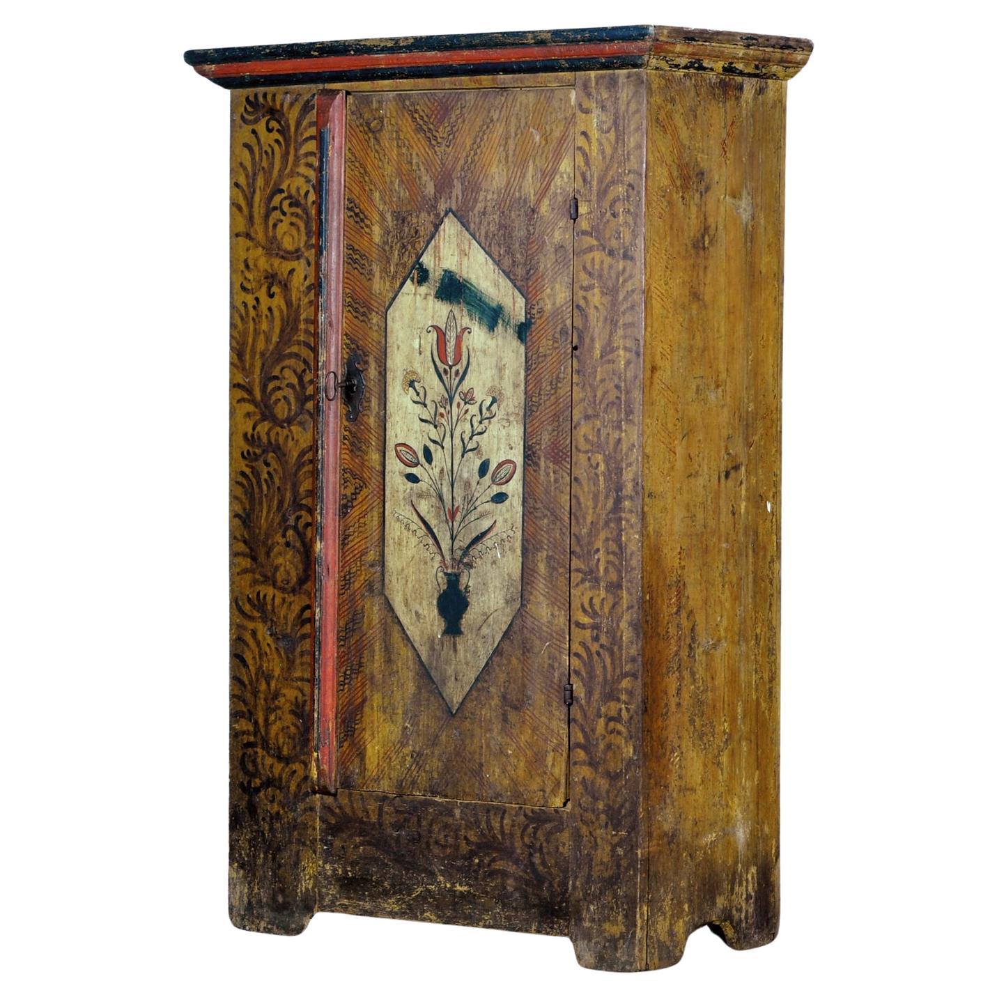 Antique German Folk Art Cabinet, circa 1850