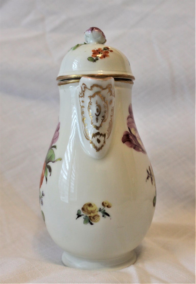 Antique German Furstenberg Porcelain Coffee Pot For Sale at 1stDibs