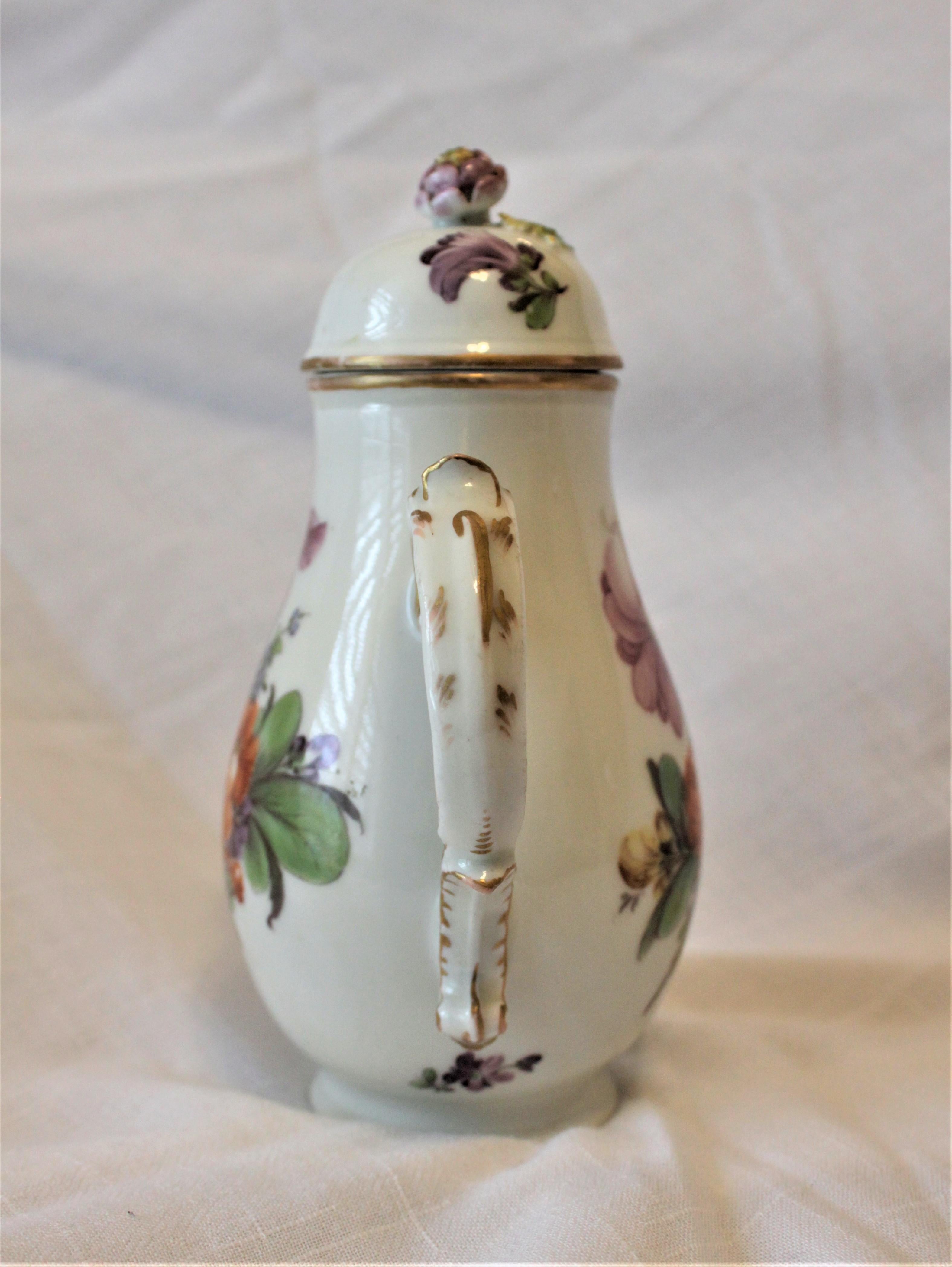 18th Century Antique German Furstenberg Porcelain Coffee Pot For Sale