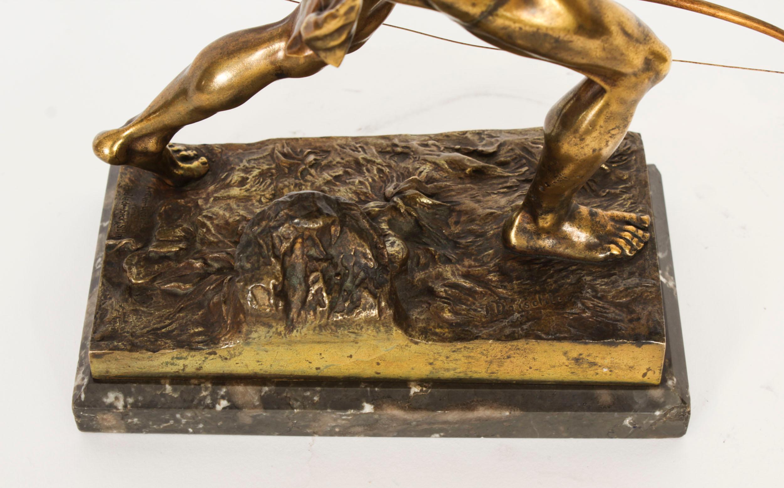 Scout indien allemand ancien en bronze doré de Josef Drischler vers 1900 en vente 3