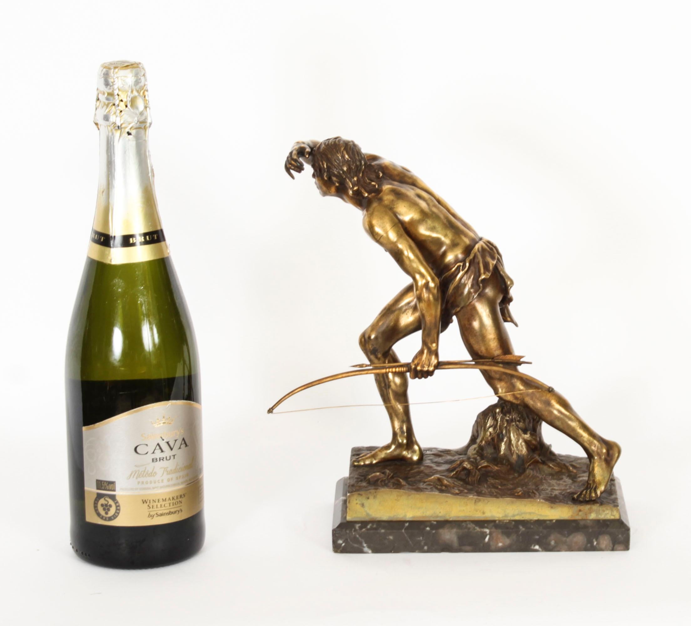 Scout indien allemand ancien en bronze doré de Josef Drischler vers 1900 en vente 7