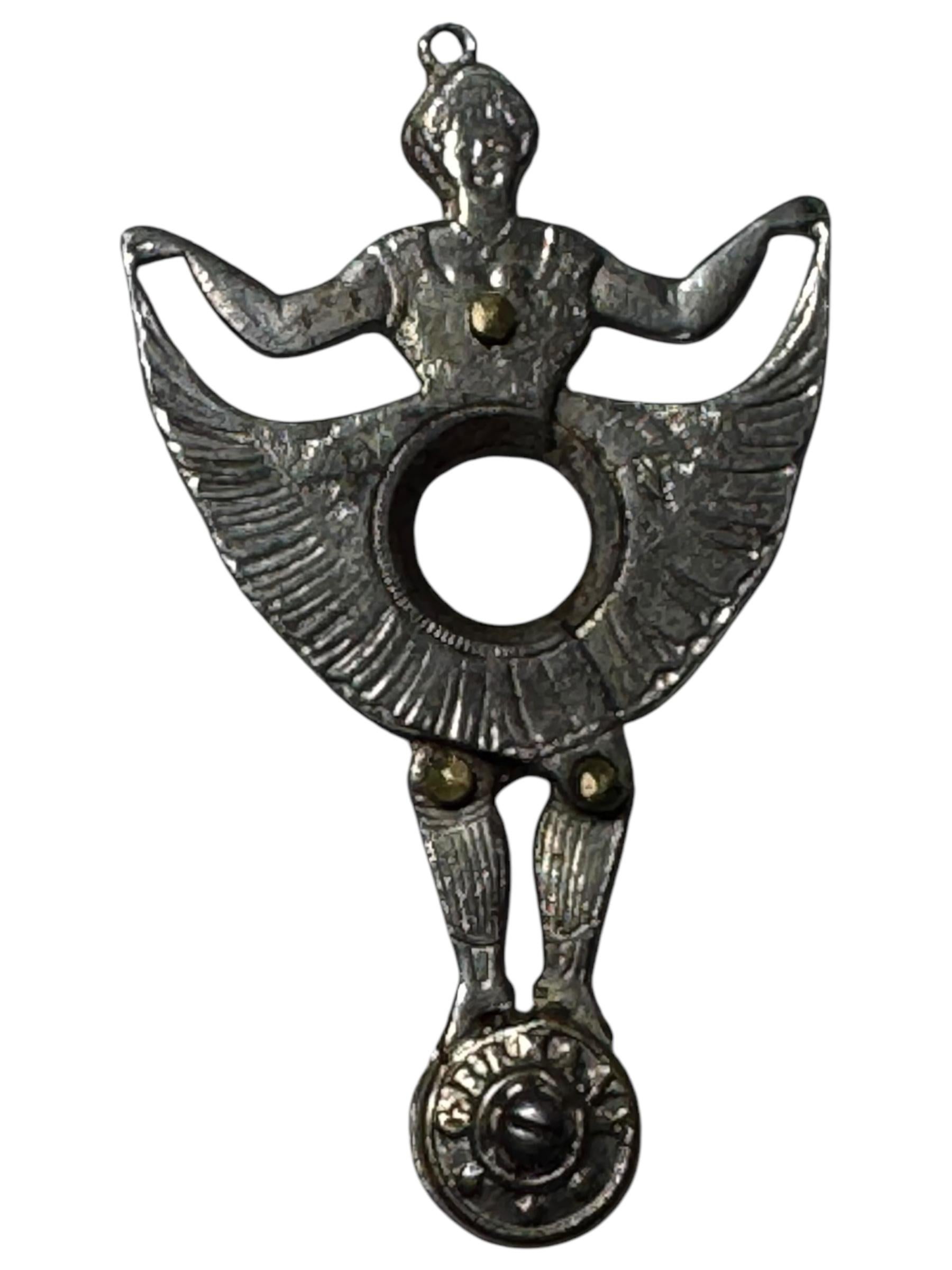 Antique German Girl Figural Cigar Cutter for Pocket Watch Chain, FOB, 1890s For Sale 1