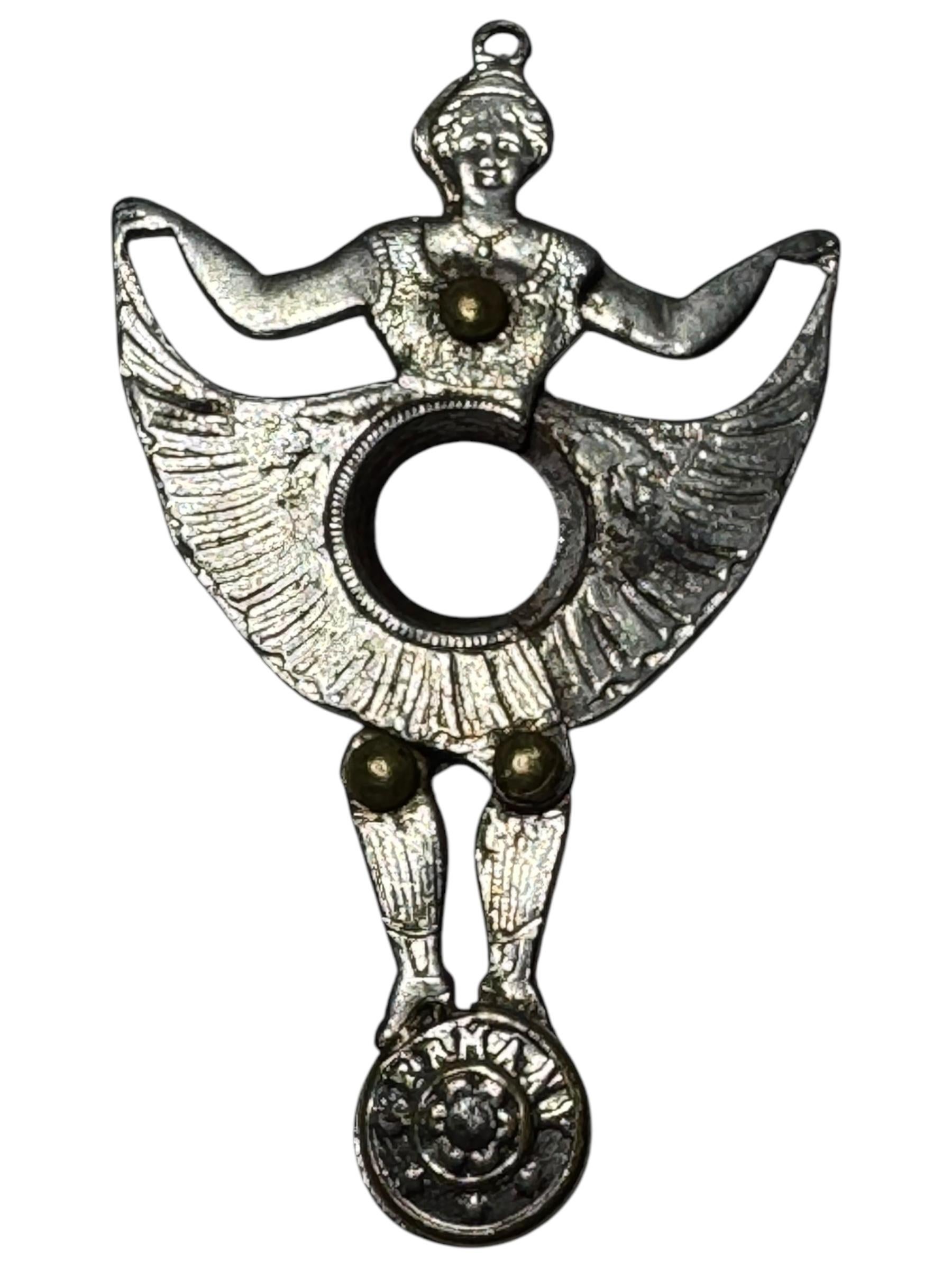 Antique German Girl Figural Cigar Cutter for Pocket Watch Chain, FOB, 1890s For Sale 2