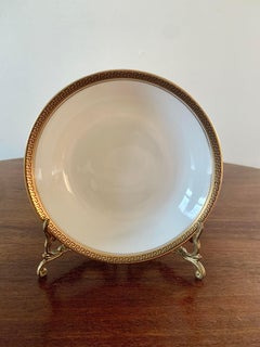 Antique German Greek Key Rimmed Berry Bowls by Kpm, 1920s