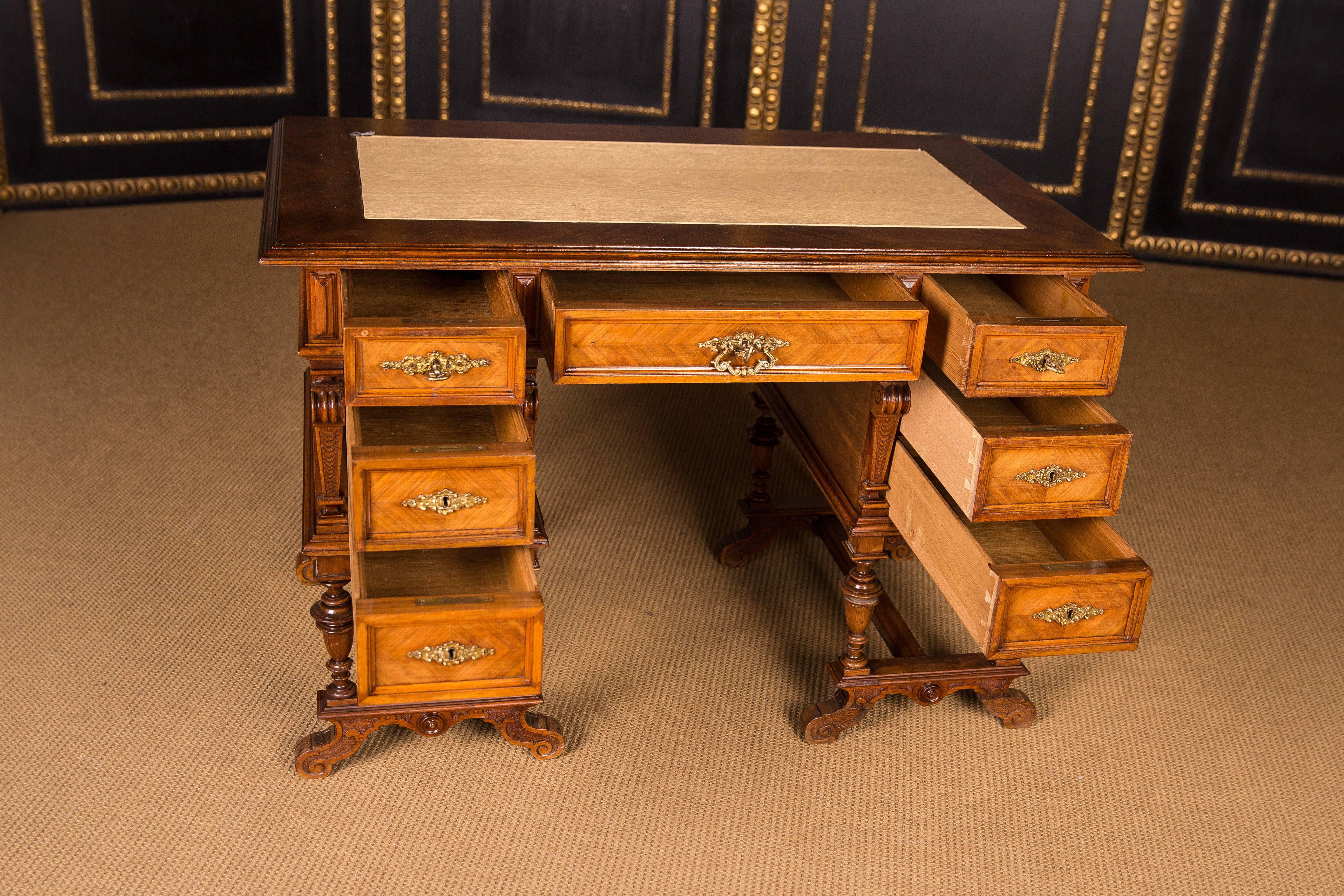 Louis Philippe Antique German Gründerzeit Desk, circa 1880