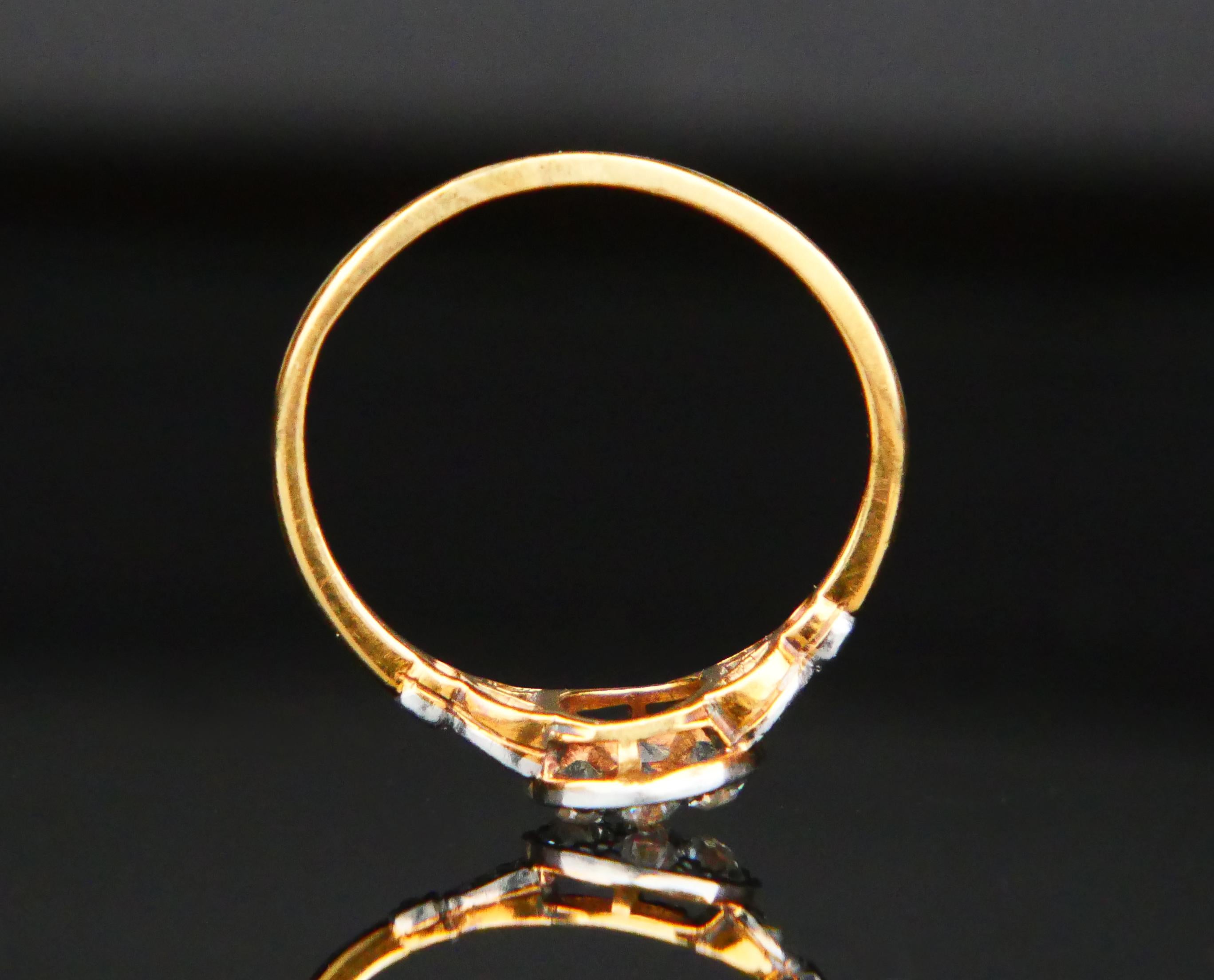 Antique German Halo Ring 0.6ctw Diamonds 18K Gold Platinum US 6.25 / 2gr For Sale 5