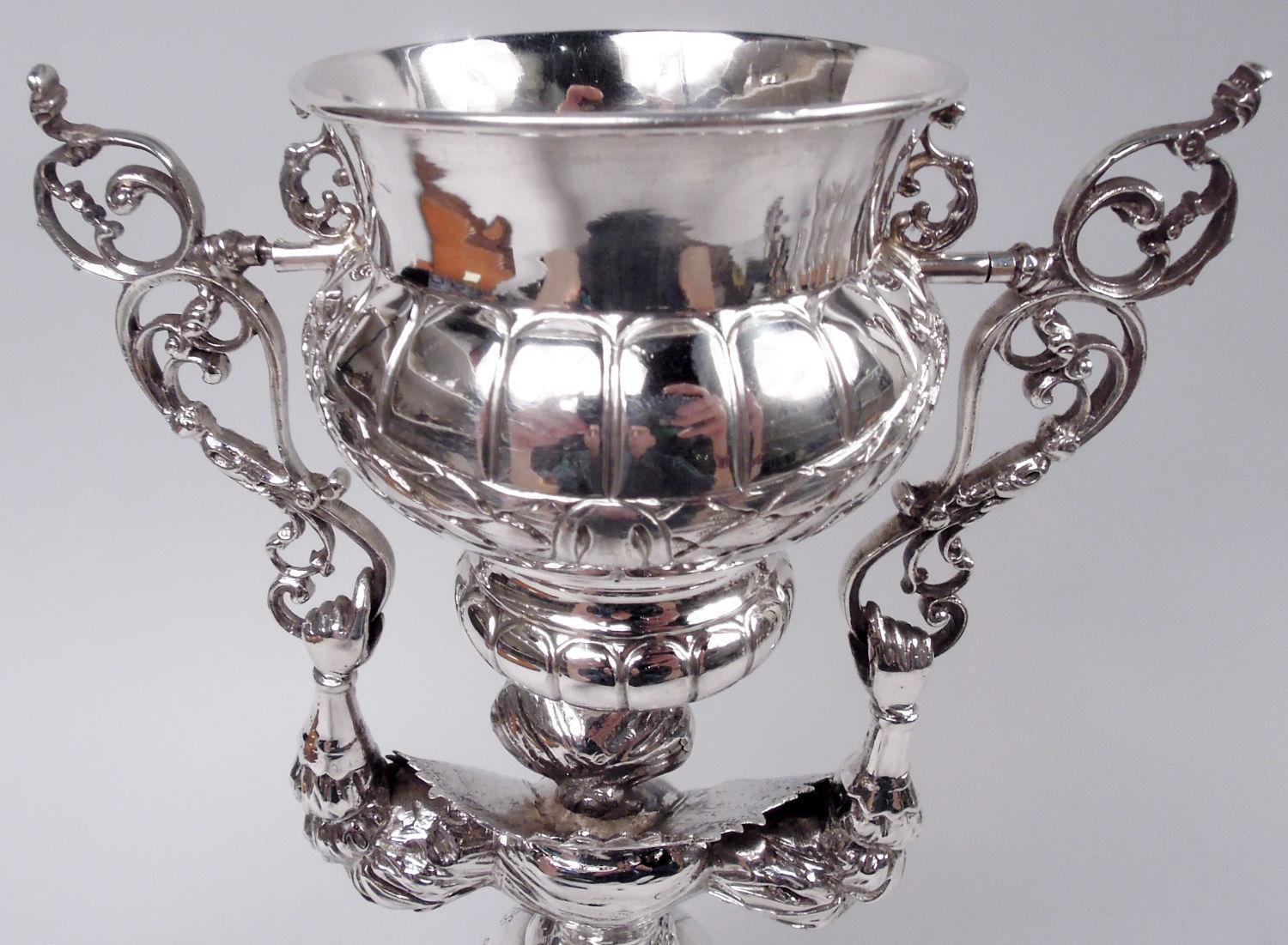 Antike deutsche Hanau Barock Silber Hochzeit Cup mit stattlichen Dame (20. Jahrhundert) im Angebot