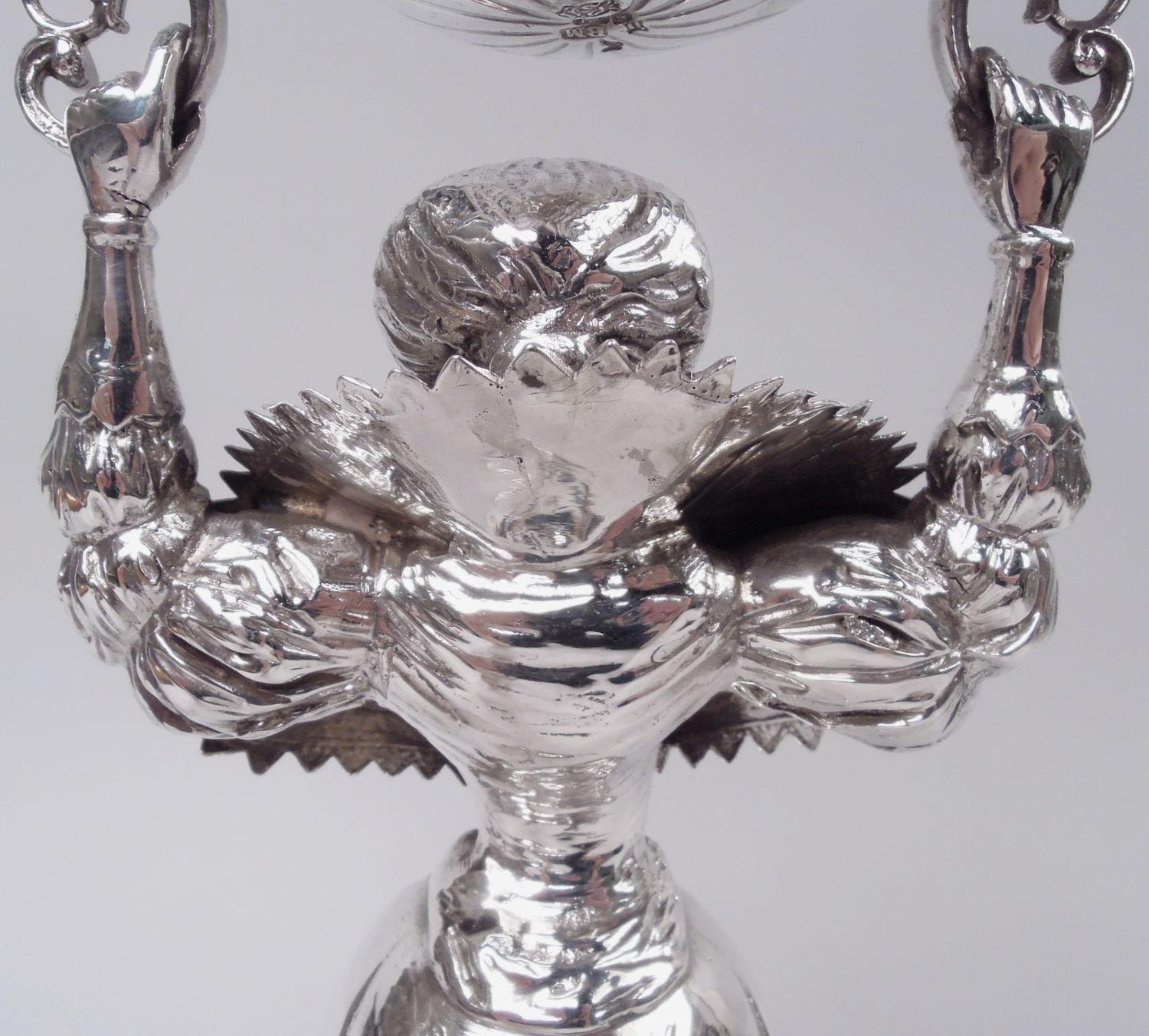 Antike deutsche Hanau Barock Silber Hochzeit Cup mit stattlichen Dame im Angebot 2