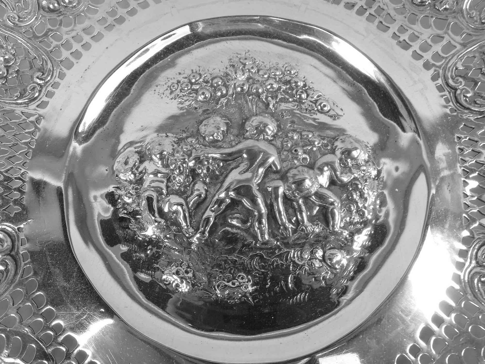 20th Century Antique German Hanau Rococo Revival Silver Bowl For Sale