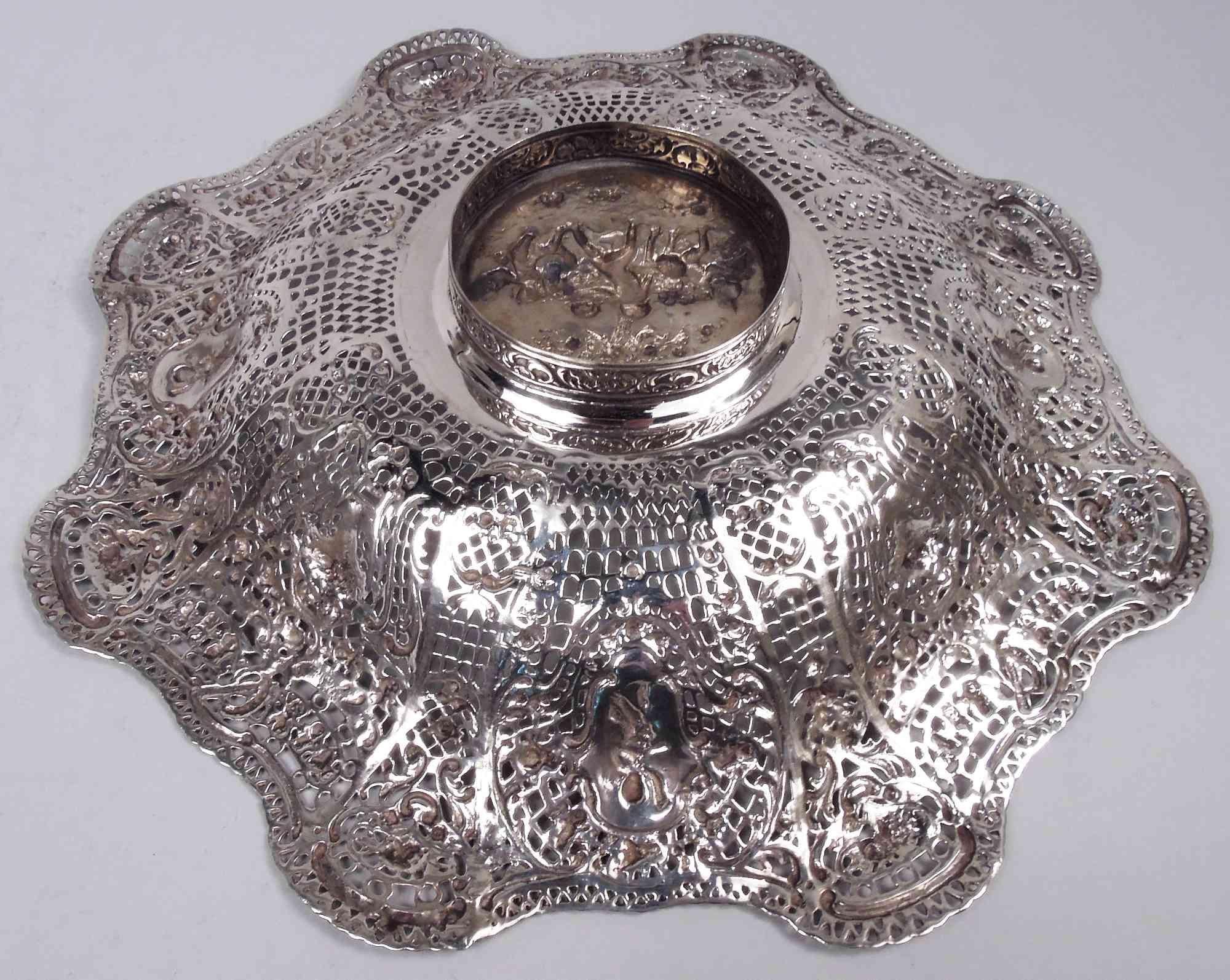 Antique German Hanau Rococo Revival Silver Bowl For Sale 5