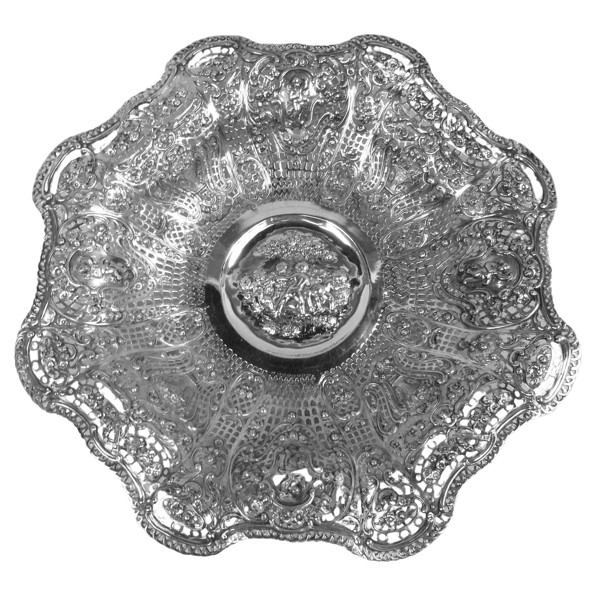 Antique German Hanau Rococo Revival Silver Bowl For Sale