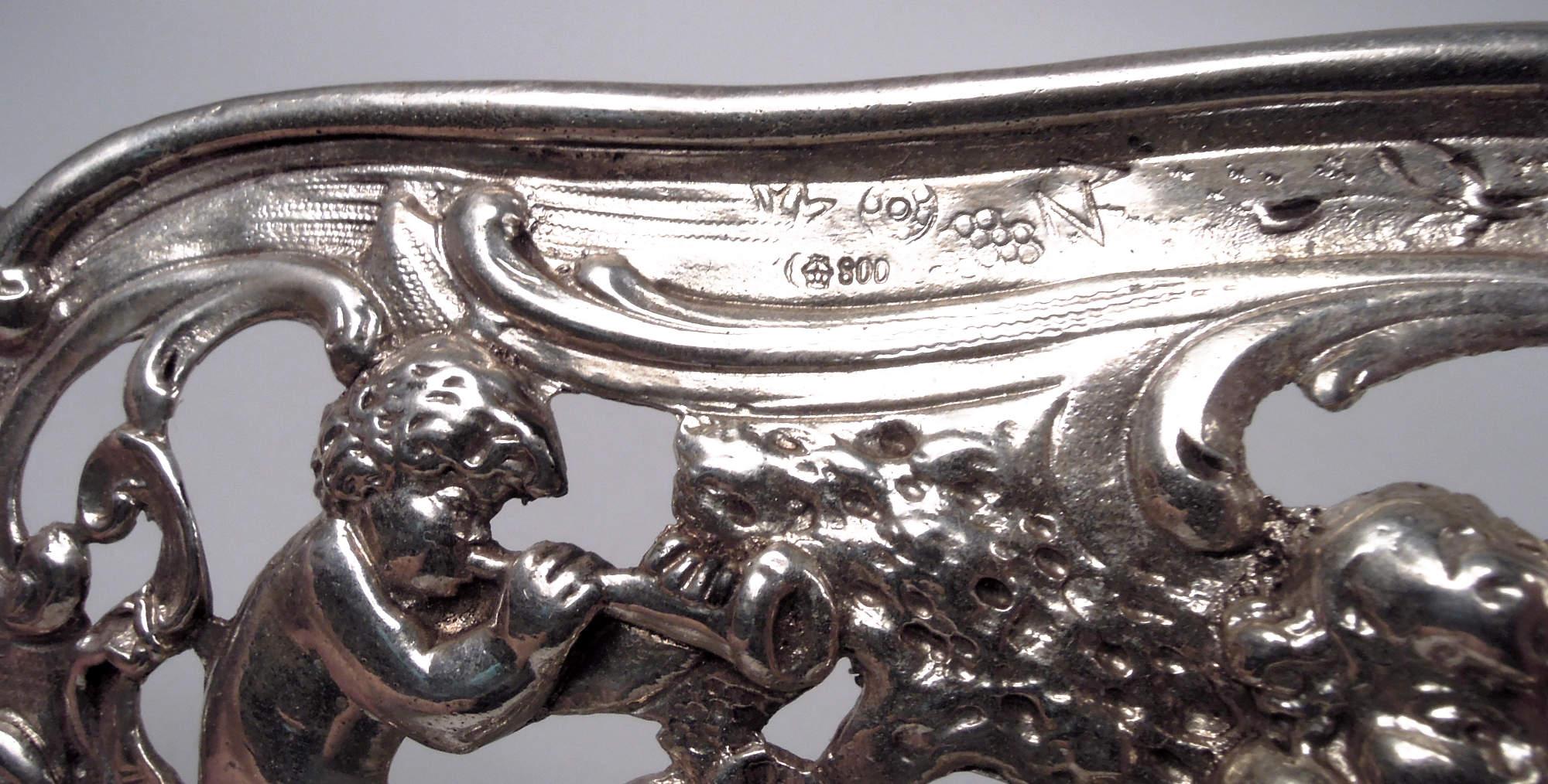 Antique German Hanau Rococo Silver Bowl with Cherub Frolics For Sale 1
