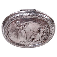 Antique German Hanau Rococo Silver Box