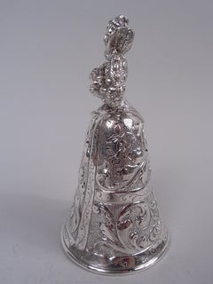 Antique German Hanau Silver Baroque Jungfrau Belle Bell