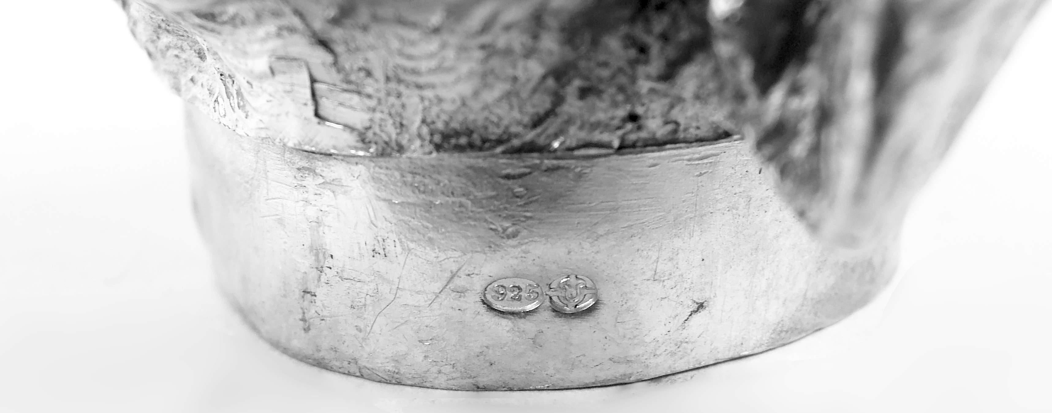 Antica cassaforte per fiammiferi tedesca Hanau Silver Figural Bulldog in vendita 3