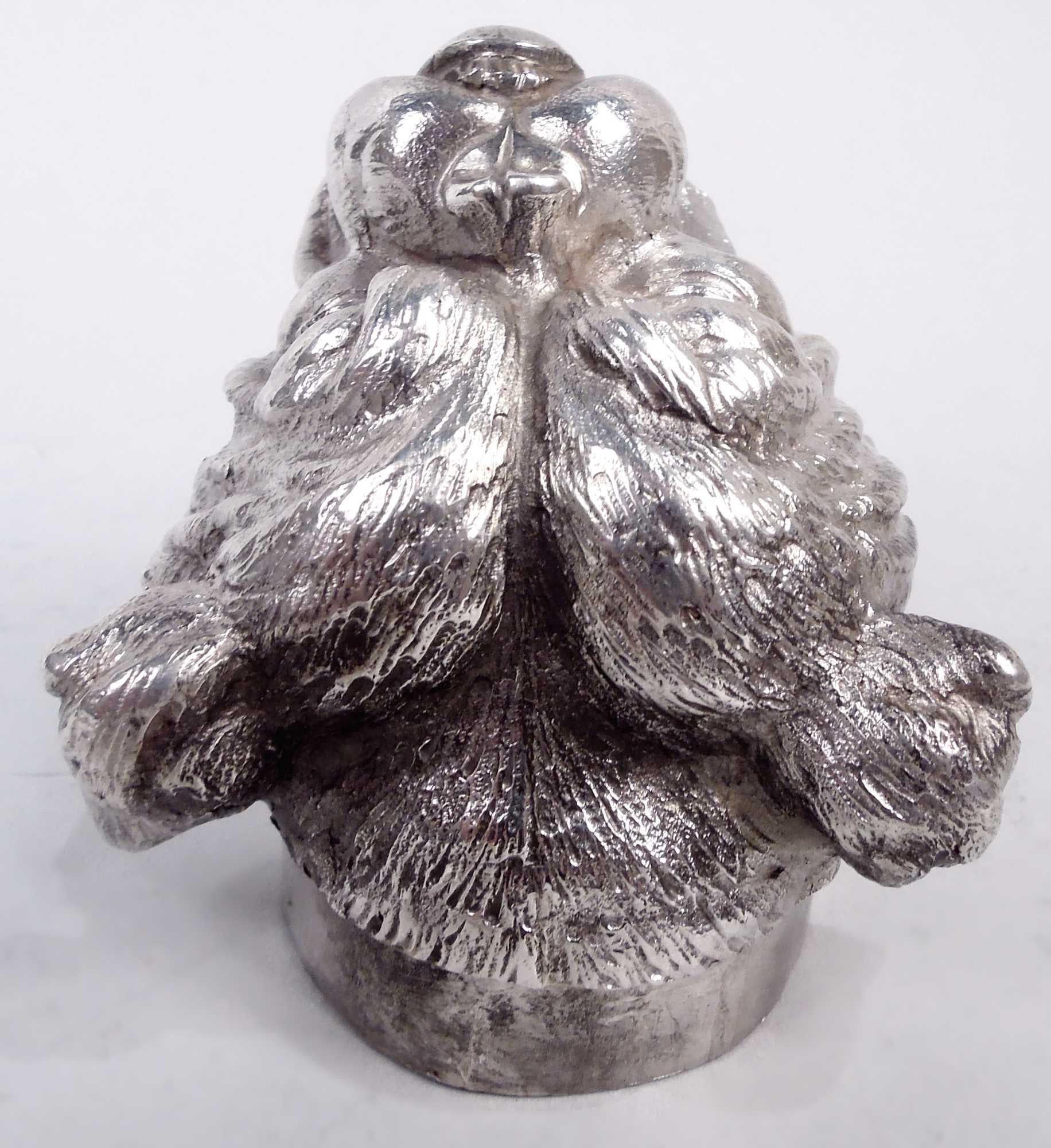 Argento Antica cassaforte per fiammiferi tedesca Hanau Silver Figural Bulldog in vendita