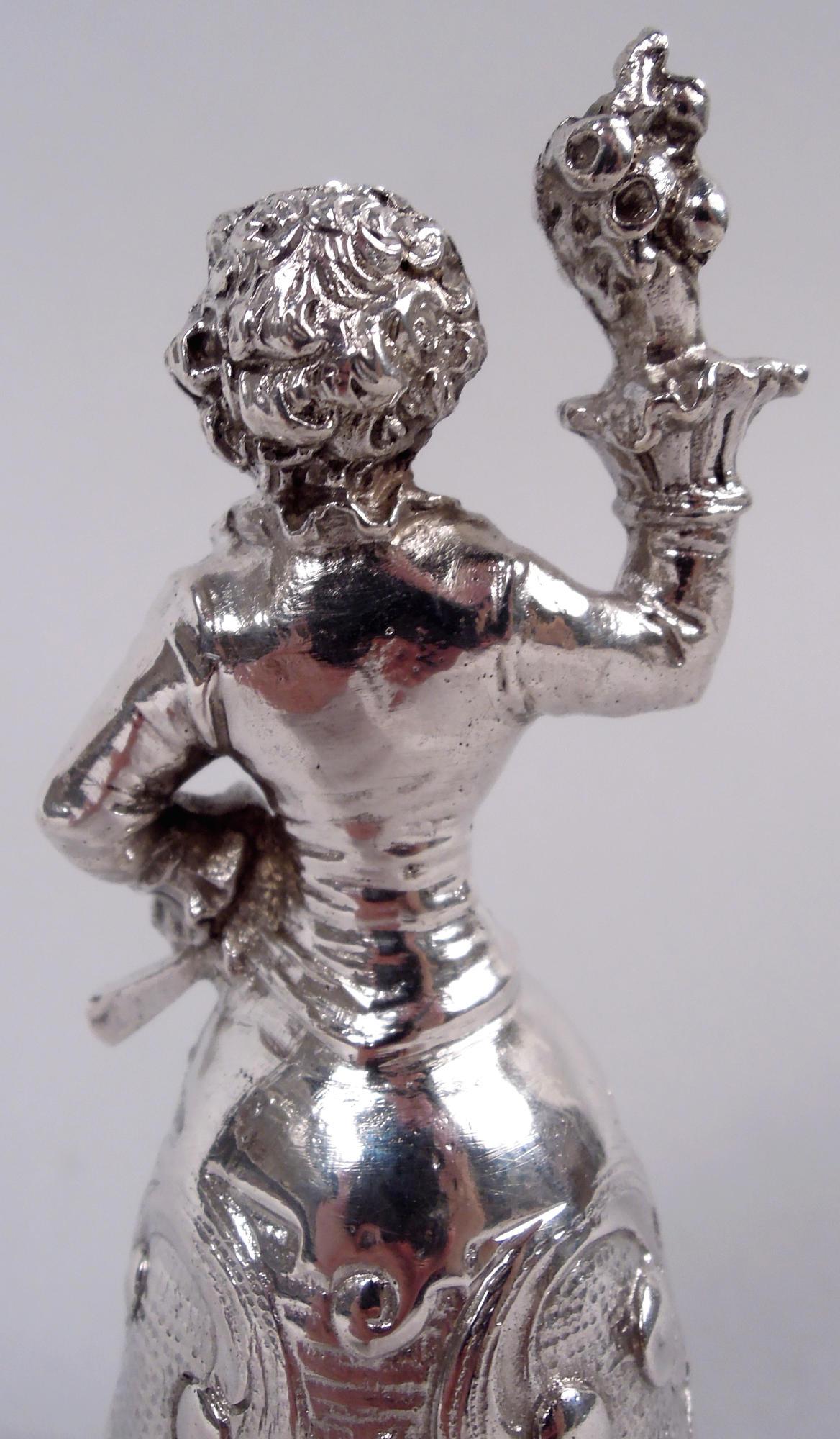 Antique German Hanau Silver Rococo Jungfrau Belle Bell im Zustand „Gut“ im Angebot in New York, NY
