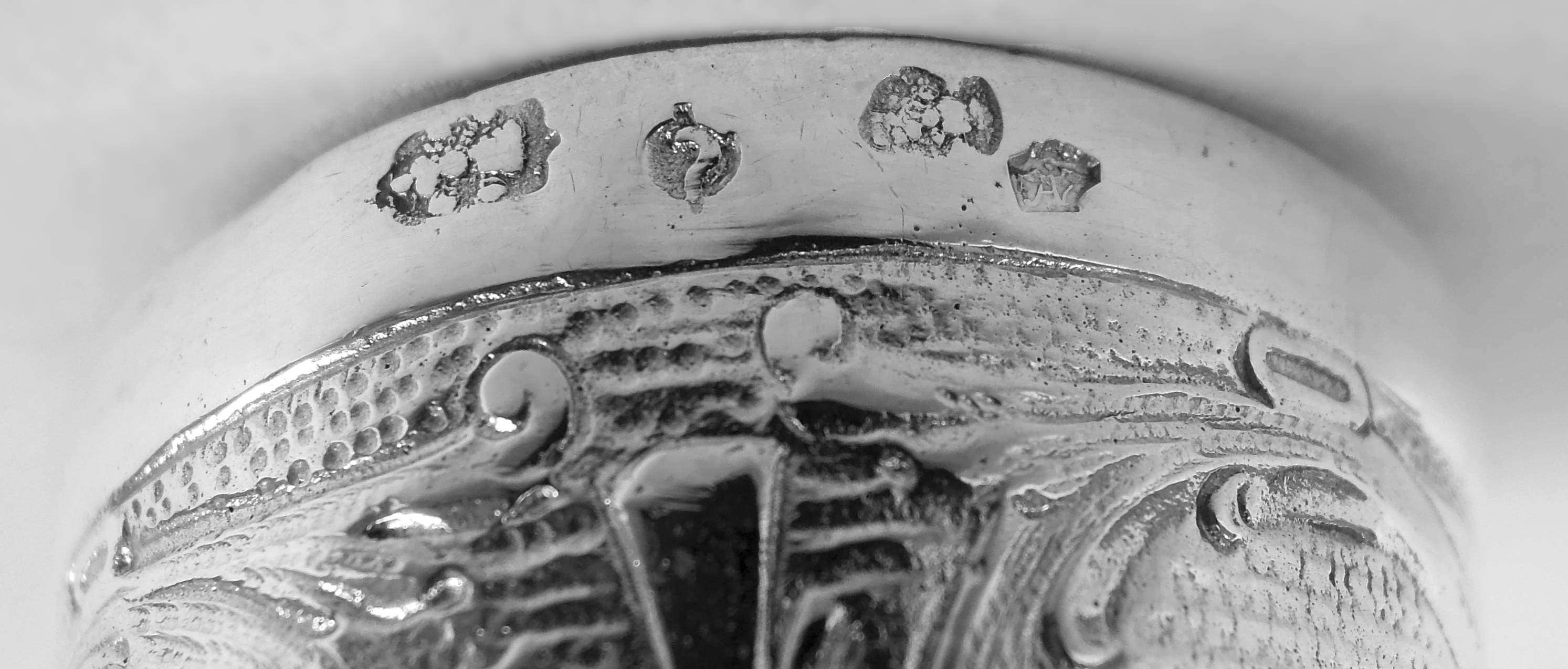 Antique German Hanau Silver Rococo Jungfrau Belle Bell im Angebot 1