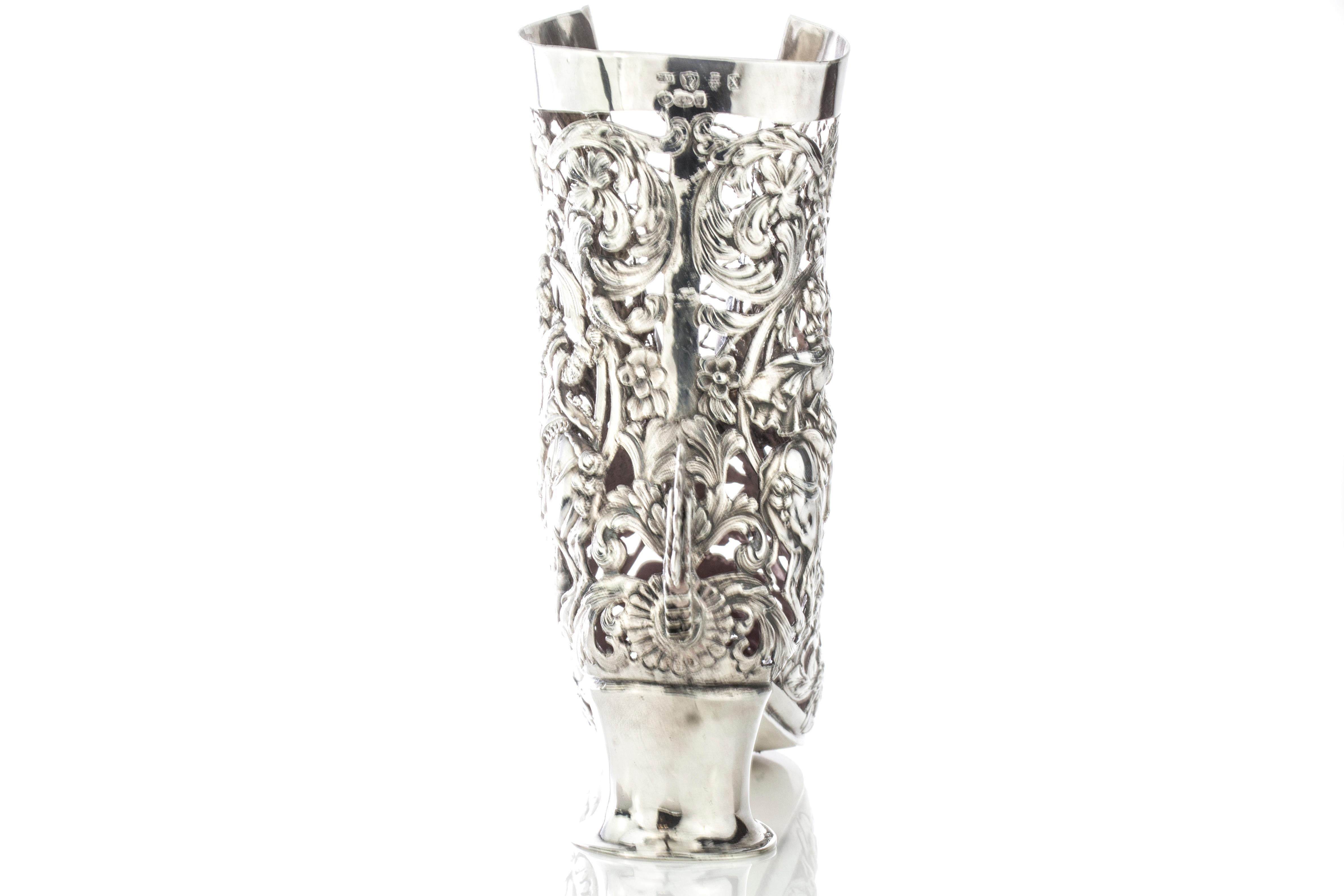 Antique German Hanau Silver Vase in a Shape of a Shoe 6