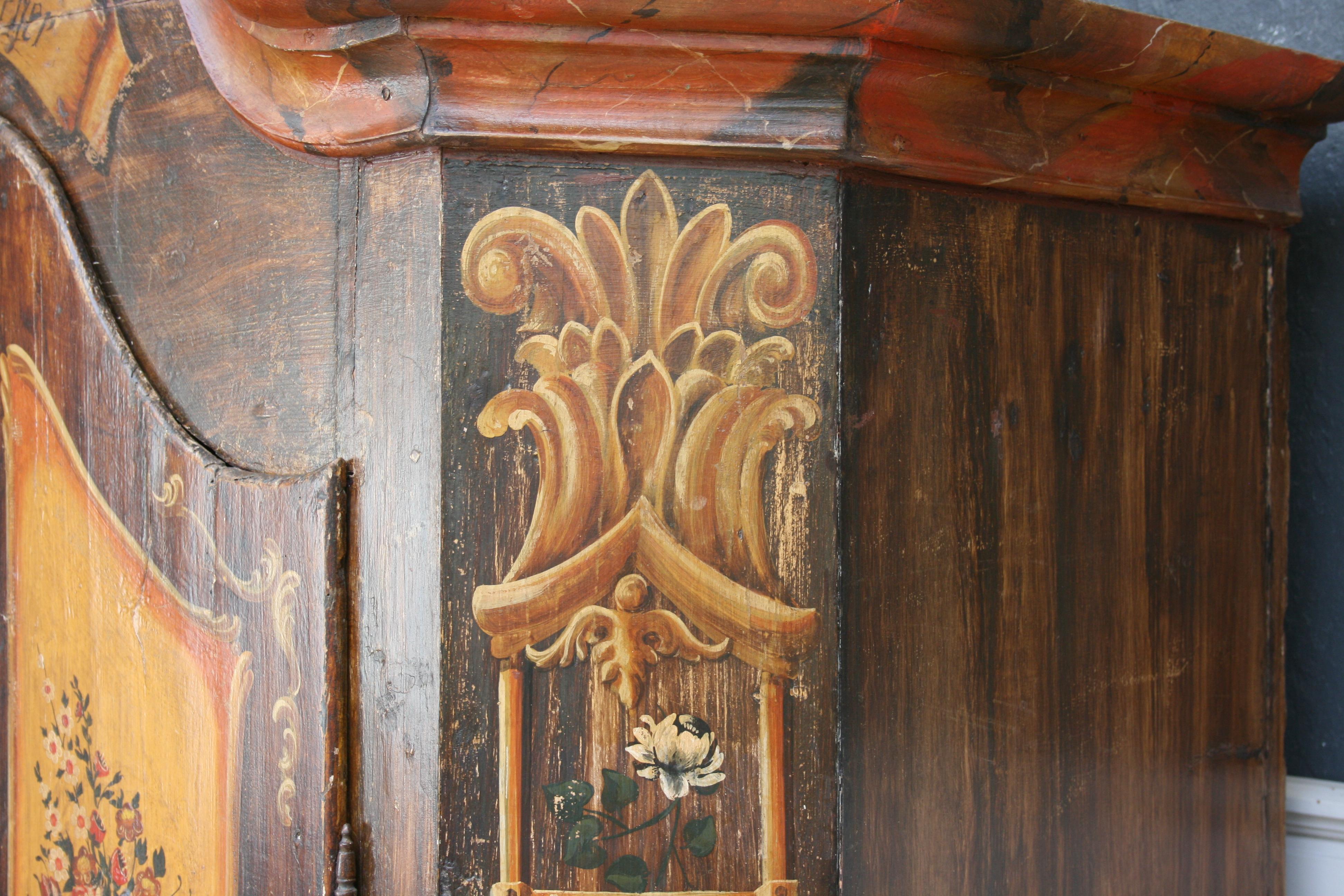 Antique German Hand Painted Armoire from 1844 4