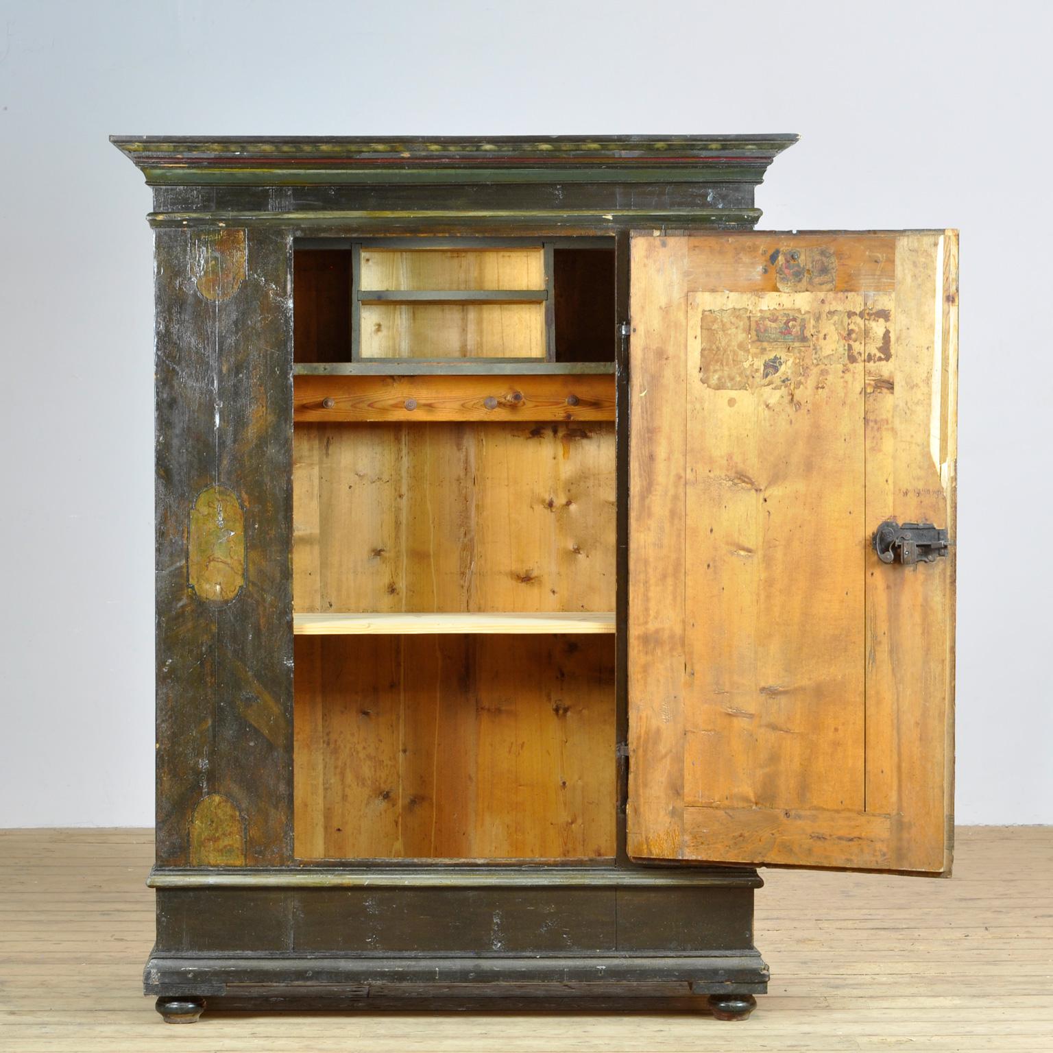 Hand-Painted Antique German Hand Painted Cabinet, 1820s