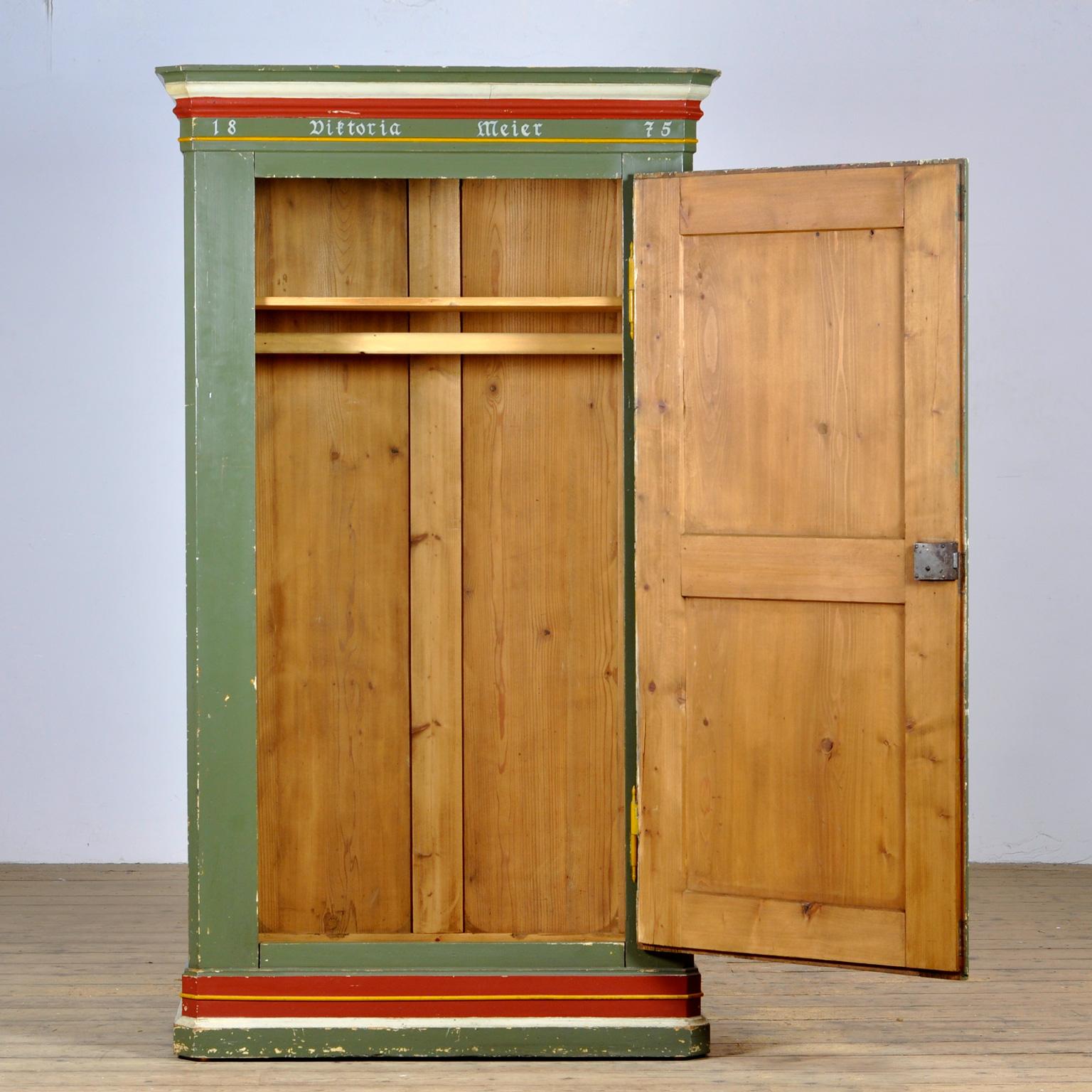 Late 19th Century Antique German Hand Painted Cabinet, 1875