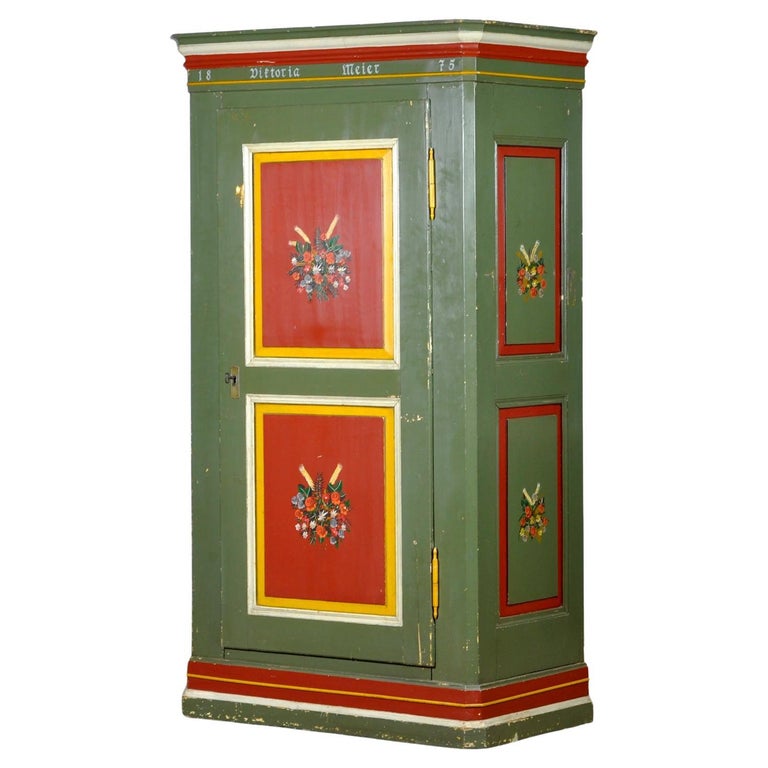 Superbe Demi-armoire Baroque Style Boulle, Bois Massif Peint à La Main Avec Plateau Marbre Et Détails Laiton