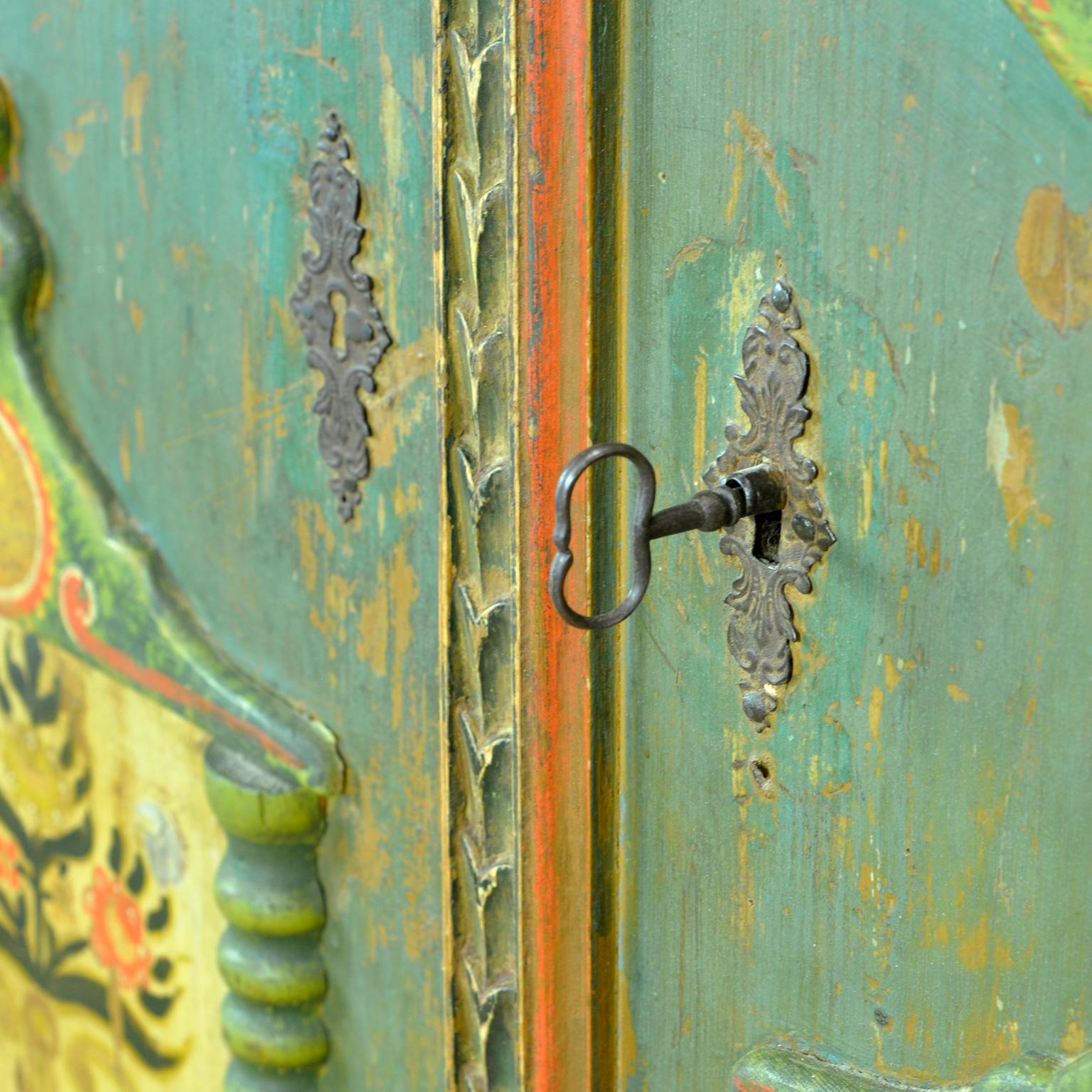 Antique German Hand Painted Cabinet, Anno 1803 1