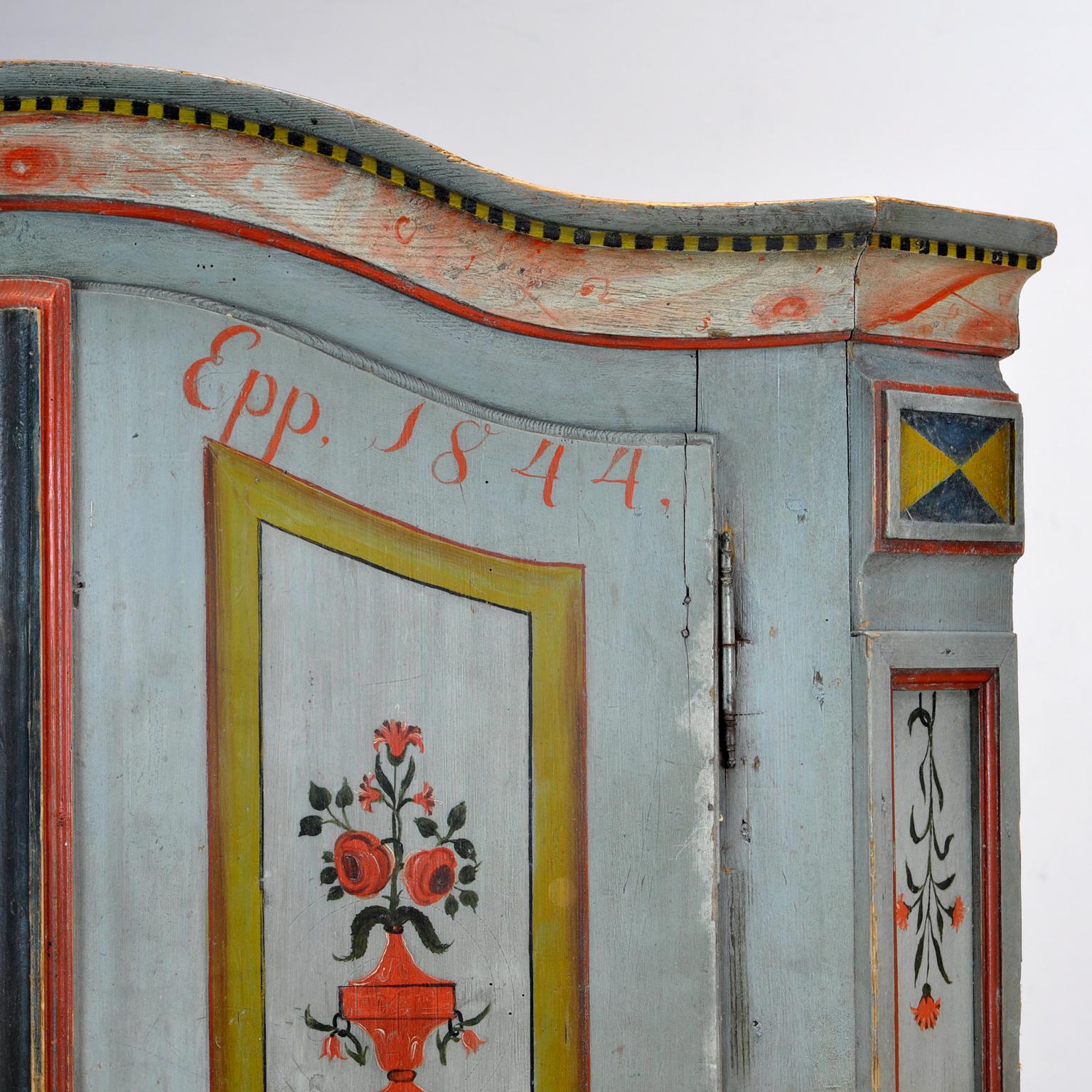Antique German Hand Painted Cabinet, Anno 1844 For Sale 4