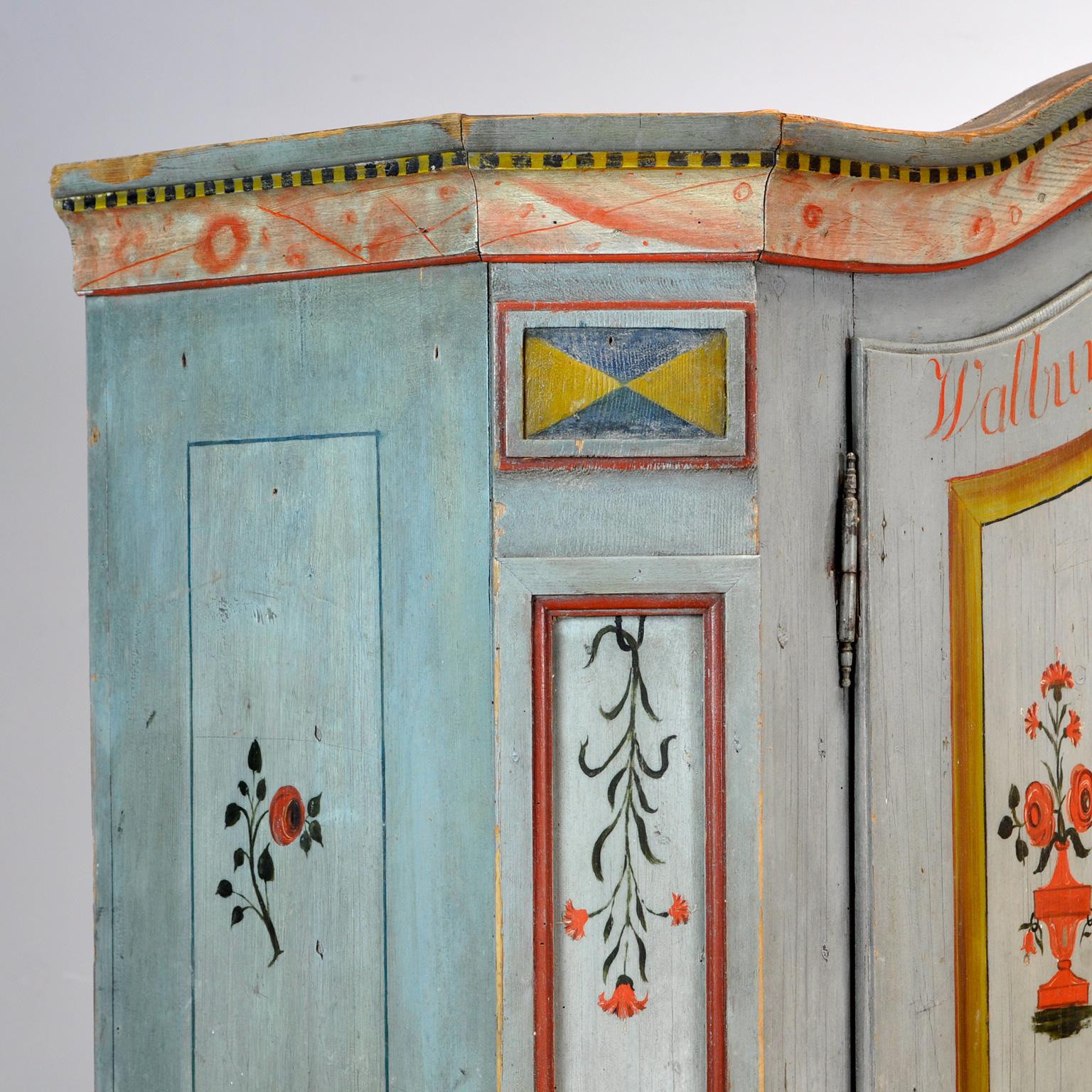 Antique German Hand Painted Cabinet, Anno 1844 For Sale 7