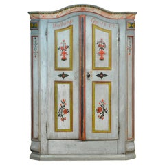 Ancienne armoire allemande peinte à la main, Anno 1844