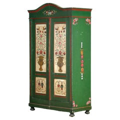 Ancienne armoire allemande peinte à la main, Anno 1898
