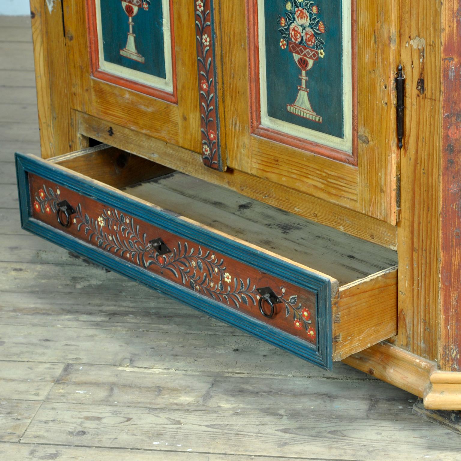 Antique German Hand Painted Cabinet, circa 1850 For Sale 8