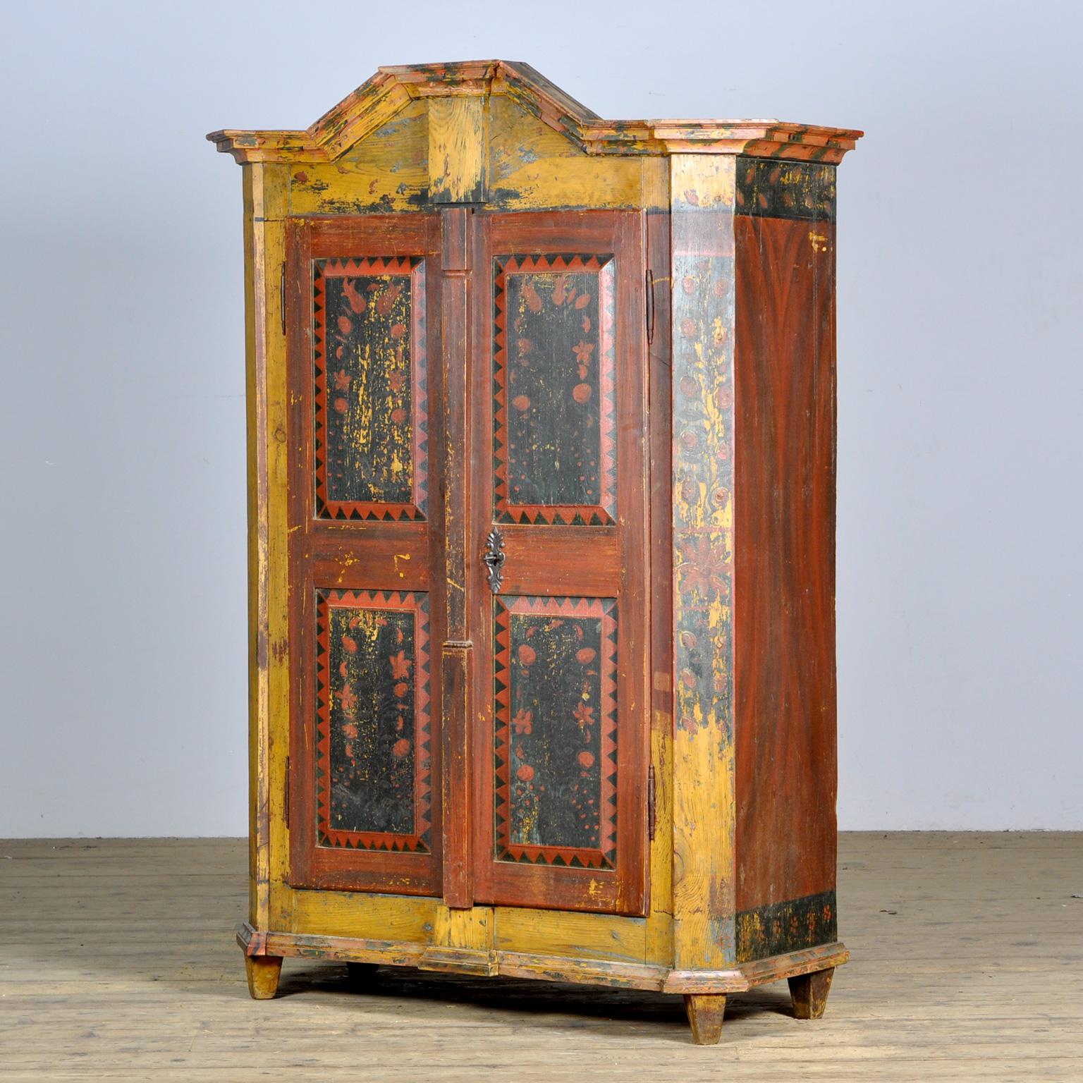 Rustic Antique German Hand Painted Cabinet, circa 1850 For Sale